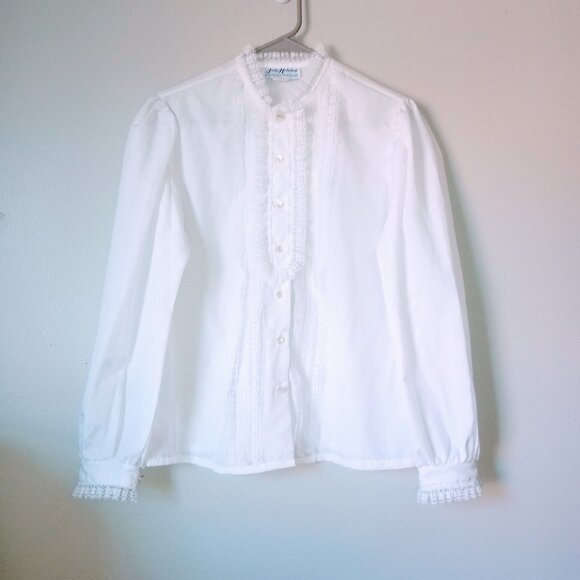 Vintage RARE Lady Holiday Silk Shirt with Ruffles - Picture 1 of 7